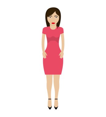 kadın kız kadın avatar simge. Vektör grafiği