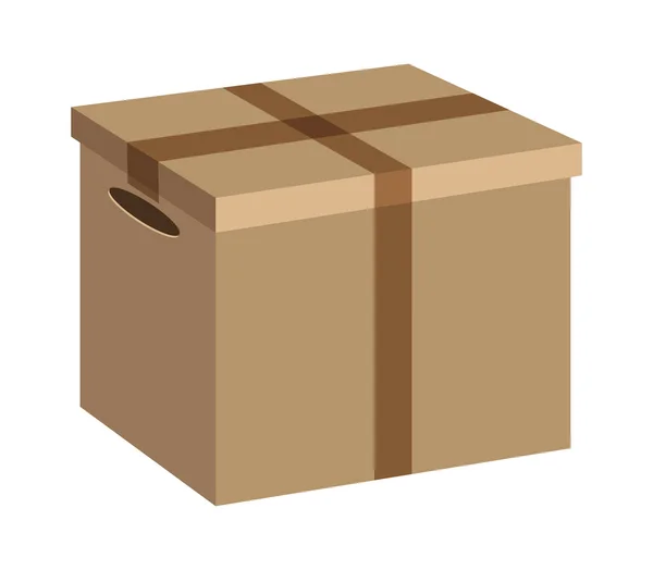 Karton kutu paket teslim simgesi. Vektör grafiği — Stok Vektör