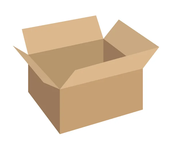 Caja de cartón paquete entrega icono. Gráfico vectorial — Vector de stock