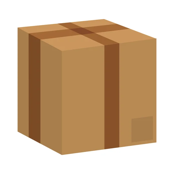 Caja de cartón paquete entrega icono. Gráfico vectorial — Vector de stock