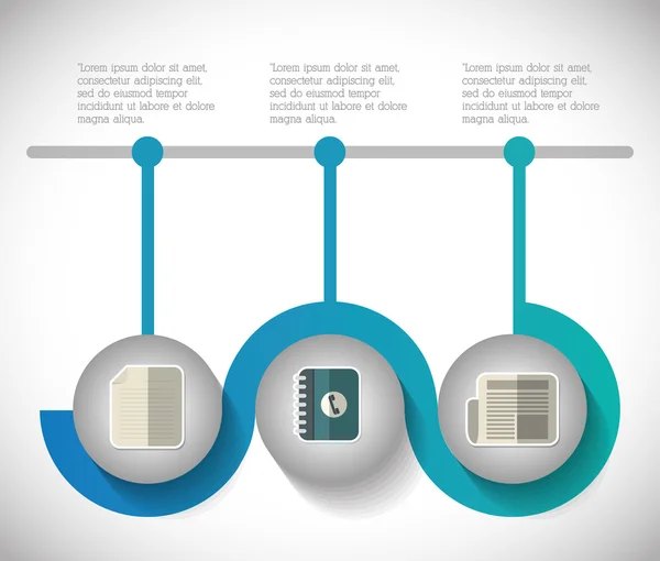 Icono de la oficina paso infografía. Gráfico vectorial — Vector de stock