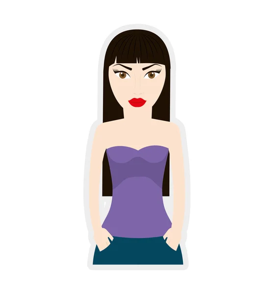 Икона женского аватара. Векторная графика — стоковый вектор