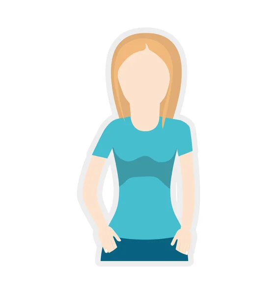 Vrouw meisje vrouwelijke avatar pictogram. Vectorafbeelding — Stockvector