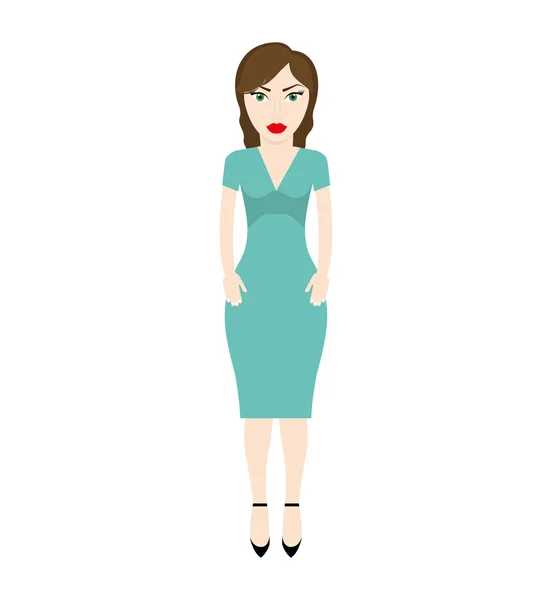 Mujer chica avatar icono femenino. Gráfico vectorial — Archivo Imágenes Vectoriales