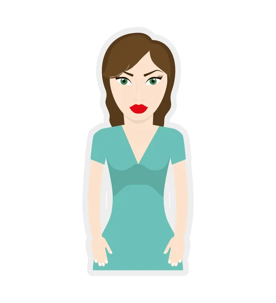 Жінка дівчина жінка значок аватар. Векторна графіка — стоковий вектор