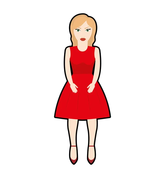 Kvinna tjej kvinnliga avatar ikon. Vektorgrafik — Stock vektor