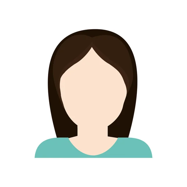 Vrouw meisje vrouwelijke avatar pictogram. Vectorafbeelding — Stockvector