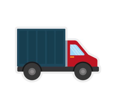 kamyon teslim nakliye simgesi. Vektör grafiği