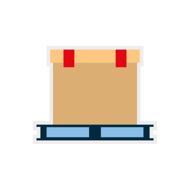 kutu paket teslim nakliye simgesi. Vektör grafiği
