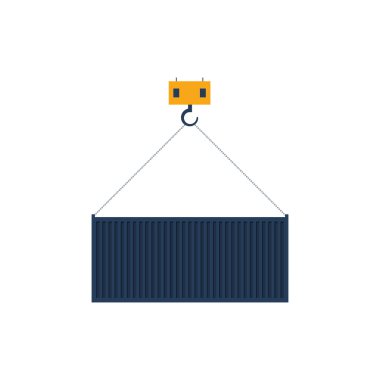 Konteyner teslim nakliye simgesi. Vektör grafiği