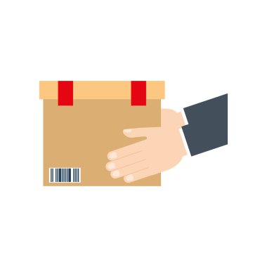 kutu paket teslim nakliye simgesi. Vektör grafiği