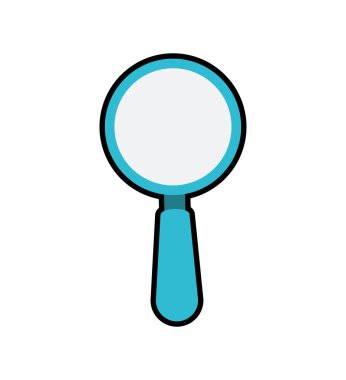 Lupe Büyüteç arama simgesi. Vektör grafiği