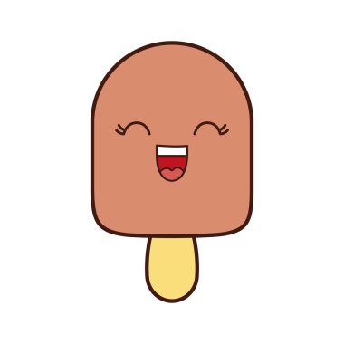 dondurma karikatür kawaii simgesi. Vektör grafiği