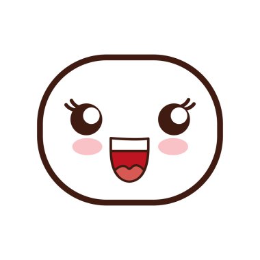 Kawaii karikatür ifade simgesi. Vektör grafiği