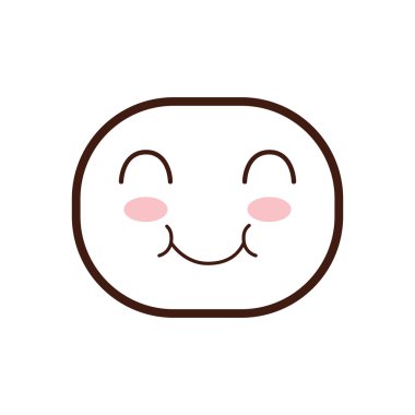 Kawaii karikatür ifade simgesi. Vektör grafiği