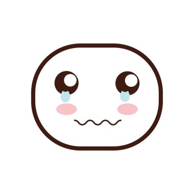 Kawaii karikatür ifade simgesi. Vektör grafiği