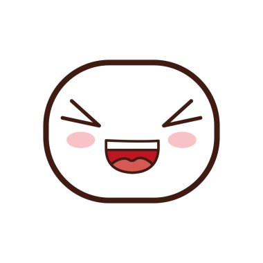 Kawaii karikatür ifade simgesi. Vektör grafiği