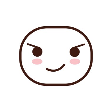 Kawaii karikatür ifade simgesi. Vektör grafiği