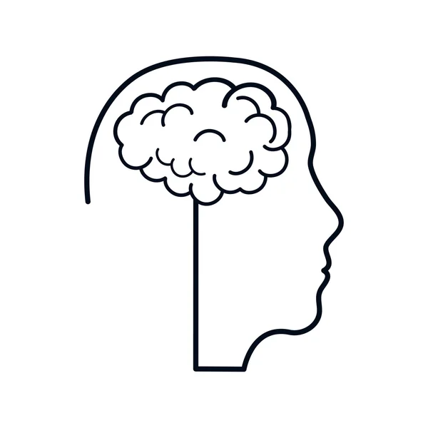Икона идеи силуэта головы мозга мужчины. Векторная графика — стоковый вектор