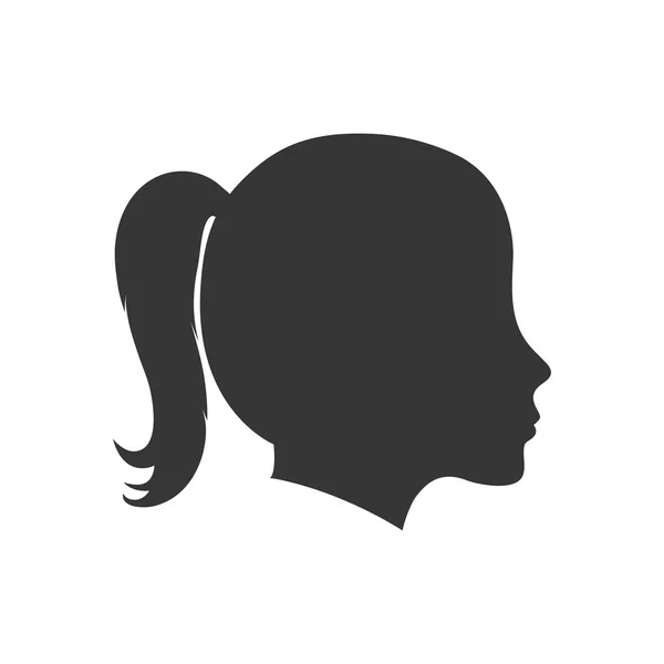 Vrouw vrouwelijke hoofd avatar pictogram. Vectorafbeelding — Stockvector