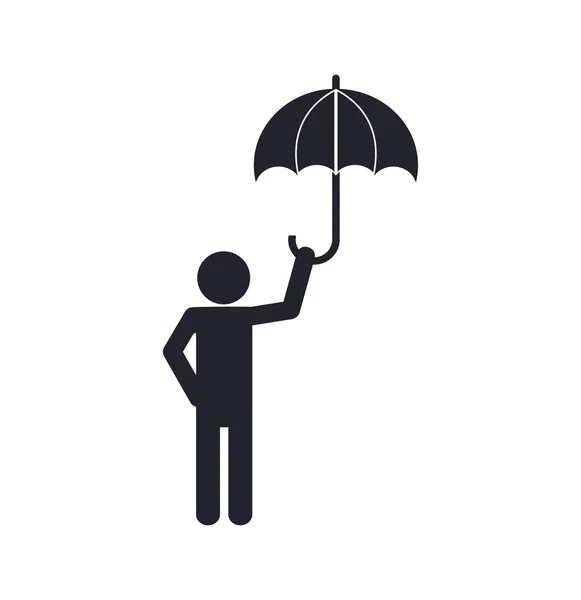 Pictogram umbrella human help support icon. Vector graphic — Stock Vector