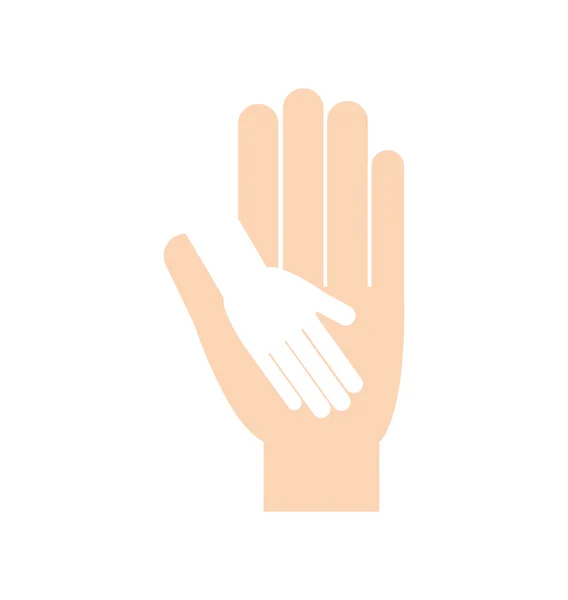 Pictogram met ondersteuning voor menselijke hand help. Vectorafbeelding — Stockvector