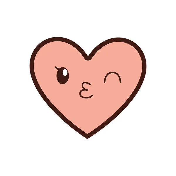 Kawaii cartoon heart icon. Vektorgrafik — Stockvektor