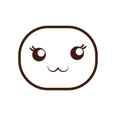 Kawaii karikatür ifade simgesi. Vektör grafiği