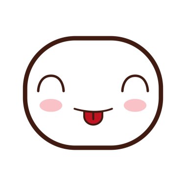 Kawaii karikatür ifade simgesi. Vektör grafiği