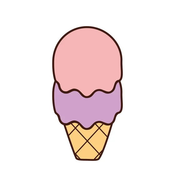 Ice cream dessert sweet icon. Vector graphic — Stock Vector