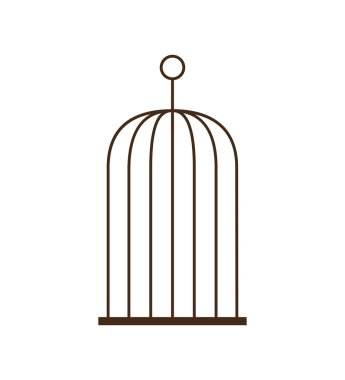 Kuş kafesi siluet vintage kutsal kişilerin resmi, vektör çizim