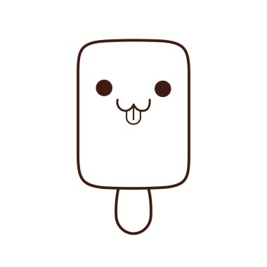 dondurma siluet kawaii kutsal kişilerin resmi, vektör çizim