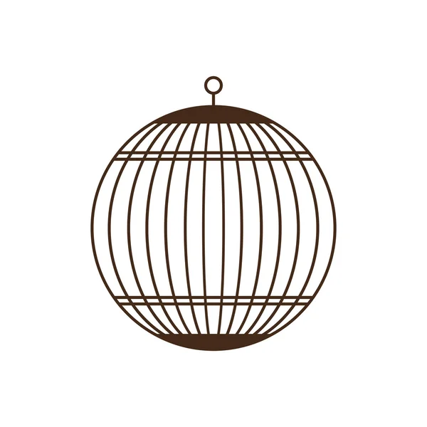 Ícone vintage silhueta gaiola de pássaro, ilustração vetorial — Vetor de Stock