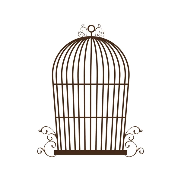 Icono vintage de silueta de jaula de aves, ilustración vectorial — Archivo Imágenes Vectoriales