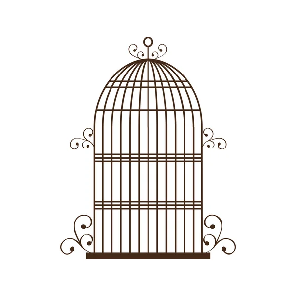 Birdcage silhouette vintage icon, vector illustration — Stock Vector