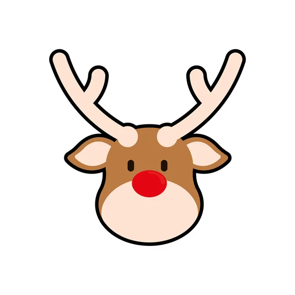 Reindeer merry christmas icon, vector illustration — Stock Vector