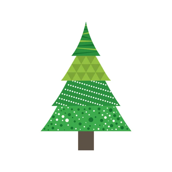 Fenyő fa boldog karácsonyi ikon, vektoros illusztráció — Stock Vector