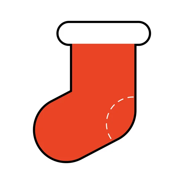 Santas bota alegre ícone de Natal, ilustração vetorial — Vetor de Stock