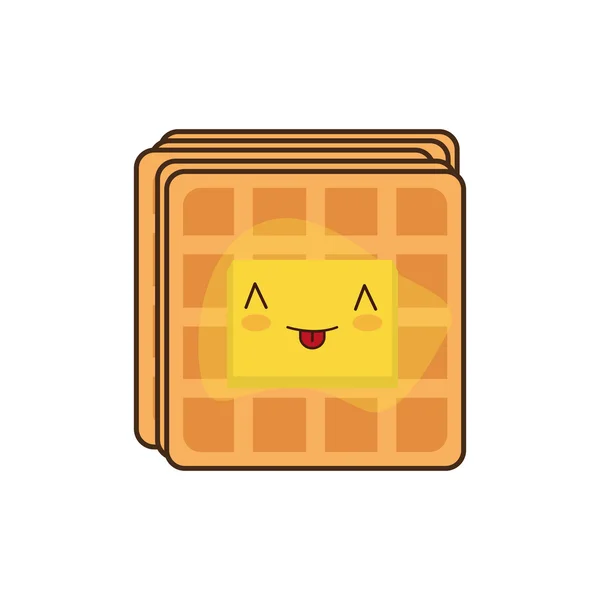 Ikon menu sarapan wafel - Stok Vektor