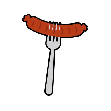 sosis çatal gıda et menüsü simgesini