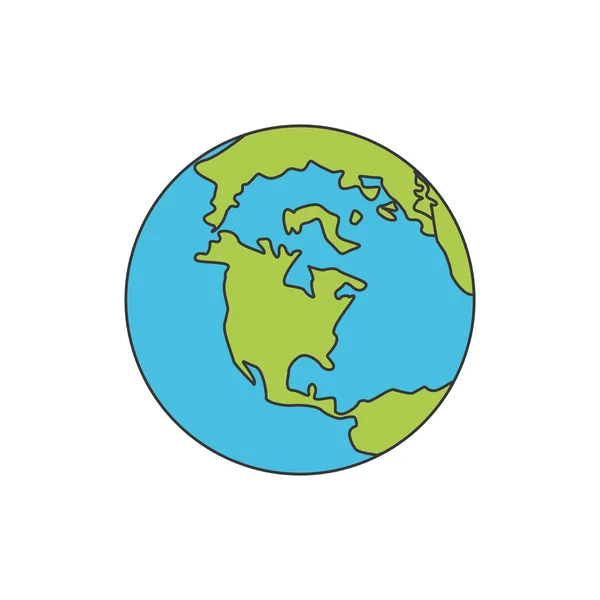 Planet Welt Erde Ikone — Stockvektor