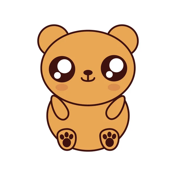 Urso kawaii bonito ícone animal — Vetor de Stock