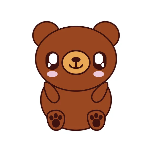 Urso kawaii bonito ícone animal —  Vetores de Stock