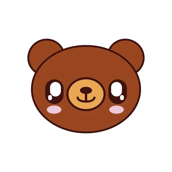Niedźwiedź kawaii słodkie ikony zwierząt — Wektor stockowy