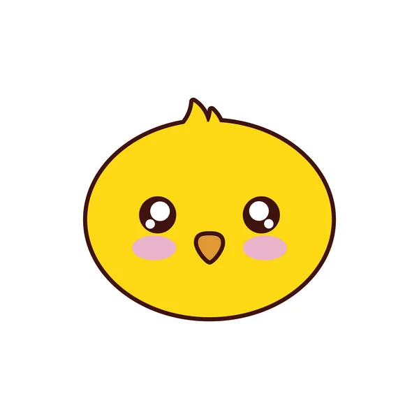 Poulet kawaii mignon animal icône — Image vectorielle