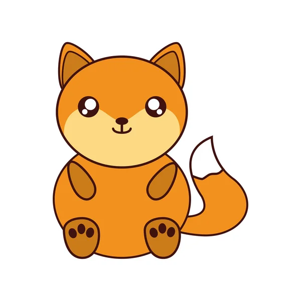 Fox kawaii słodkie ikony zwierząt — Wektor stockowy