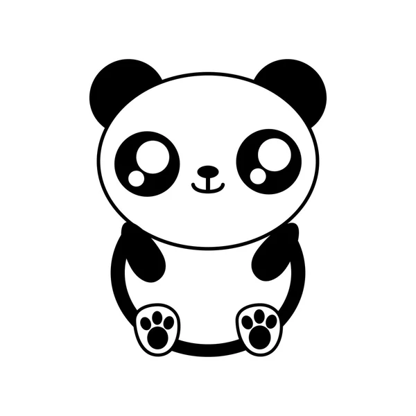 Oso panda kawaii lindo animal icono — Archivo Imágenes Vectoriales