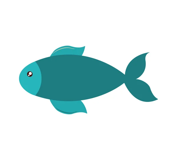 Fiska söta djur sea lilla ikonen — Stock vektor