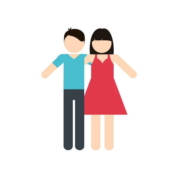 Hombre mujer pareja familia personas icono — Vector de stock