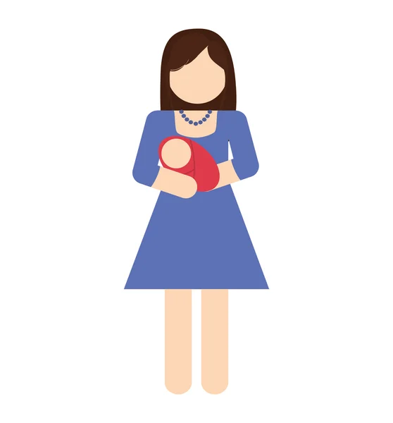 Γυναίκα γυναίκα μητέρα μωρό εικονίδιο — Διανυσματικό Αρχείο